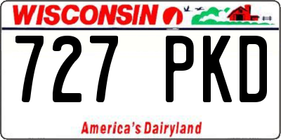 WI license plate 727PKD