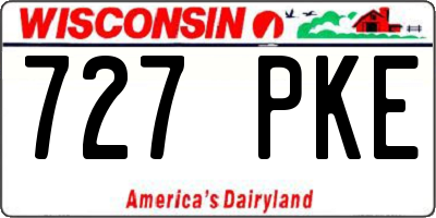 WI license plate 727PKE