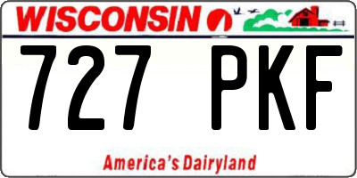 WI license plate 727PKF