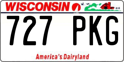 WI license plate 727PKG