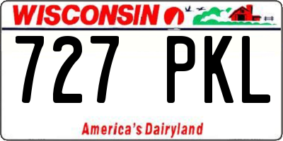 WI license plate 727PKL