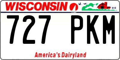WI license plate 727PKM