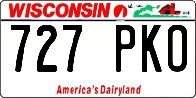 WI license plate 727PKO