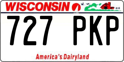 WI license plate 727PKP