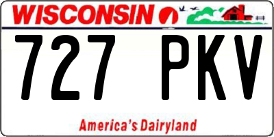 WI license plate 727PKV