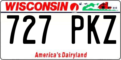 WI license plate 727PKZ