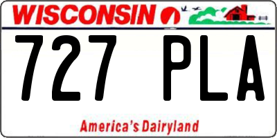 WI license plate 727PLA