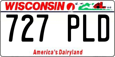 WI license plate 727PLD