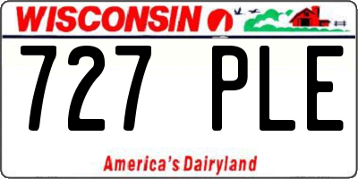 WI license plate 727PLE
