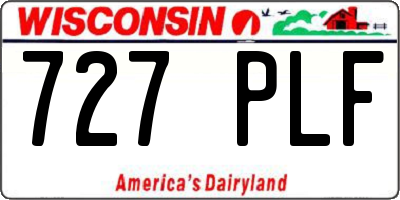 WI license plate 727PLF