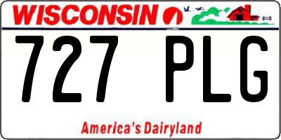 WI license plate 727PLG