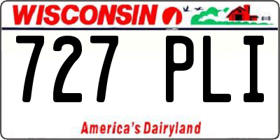 WI license plate 727PLI