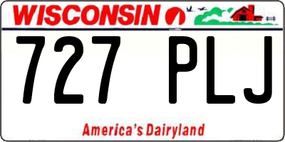 WI license plate 727PLJ