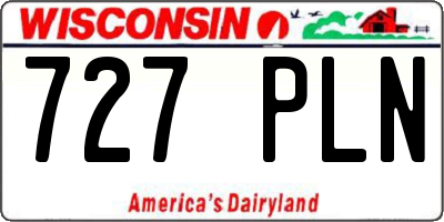 WI license plate 727PLN