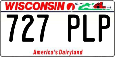 WI license plate 727PLP