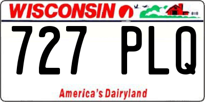 WI license plate 727PLQ