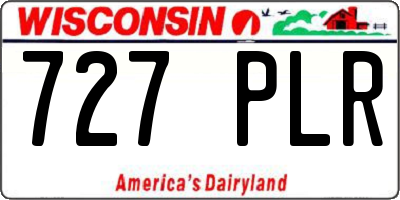WI license plate 727PLR