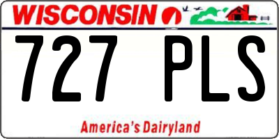 WI license plate 727PLS
