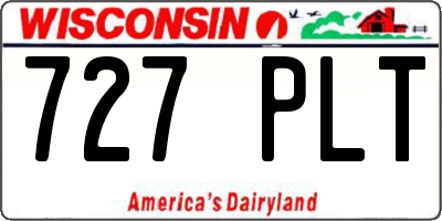 WI license plate 727PLT