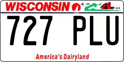 WI license plate 727PLU