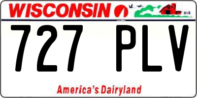 WI license plate 727PLV