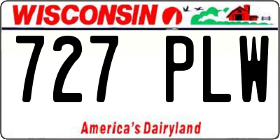 WI license plate 727PLW