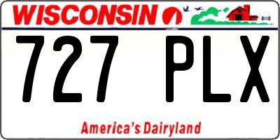 WI license plate 727PLX
