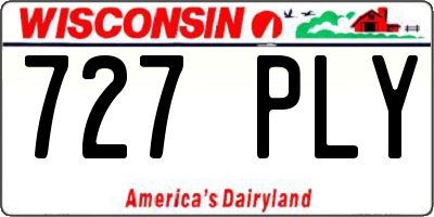 WI license plate 727PLY