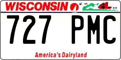 WI license plate 727PMC