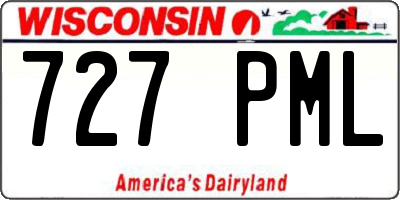 WI license plate 727PML