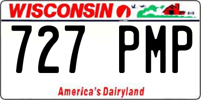 WI license plate 727PMP