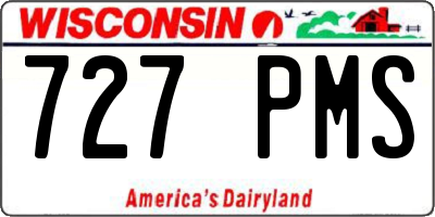 WI license plate 727PMS