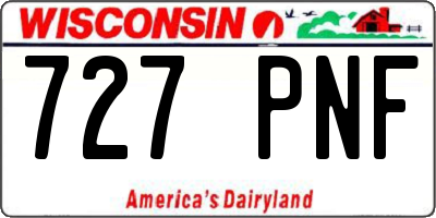 WI license plate 727PNF