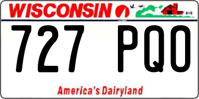 WI license plate 727PQO