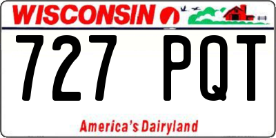 WI license plate 727PQT