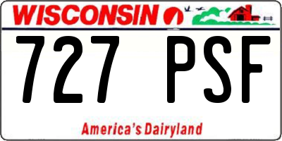 WI license plate 727PSF