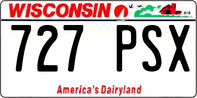 WI license plate 727PSX