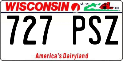 WI license plate 727PSZ