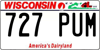 WI license plate 727PUM