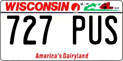 WI license plate 727PUS