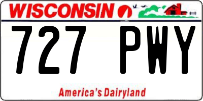 WI license plate 727PWY