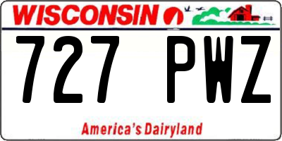 WI license plate 727PWZ
