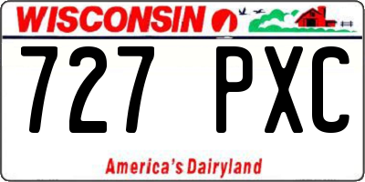 WI license plate 727PXC