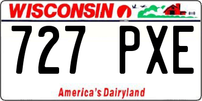 WI license plate 727PXE