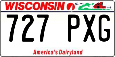 WI license plate 727PXG