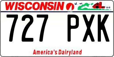 WI license plate 727PXK