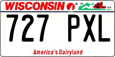 WI license plate 727PXL
