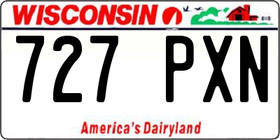 WI license plate 727PXN