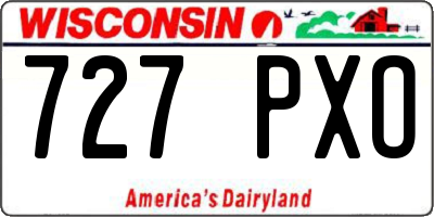 WI license plate 727PXO