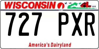 WI license plate 727PXR